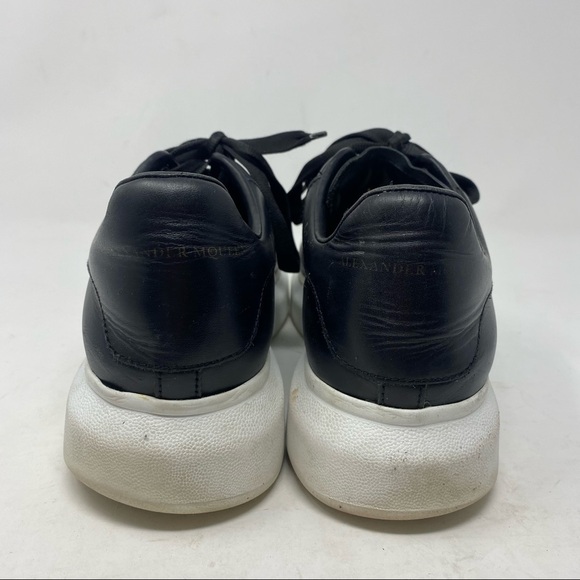 Alexander McQueen Larry Black Leather Platform Sneakers Size 41 - Picture 4 of 13
